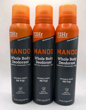 3 Pack MANDO Whole Body Deodorant Mt Fuji 72Hr Invisible Spray 3.6oz Each