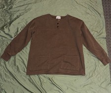 Anthony Richards Women's VTG Y2K Henley Pullover Sweatshirt Size L Cottagecore