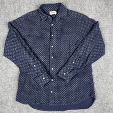 Taylor Stitch Button Down Up Cotton Pattern Shirt Men 42 (M/L) Navy USA MADE