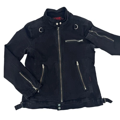 Tripp NYC Daang Goodman Moto Jacket Black Gothic Punk Rocker Canvas Men's Size M - product listing photo