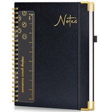 Hardcover Spiral Notebook Journal 8.5  x 11  , A4 Large Leather A4, Black