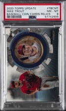 2020 TOPPS UPDATE BB COIN CARDS RELICS #TBCMT MIKE TROUT PSA 8