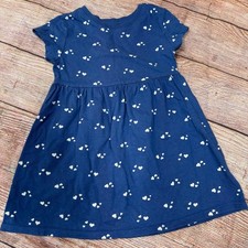 Old Navy 2T Girls Blue Heart Print Short Sleeve Dress