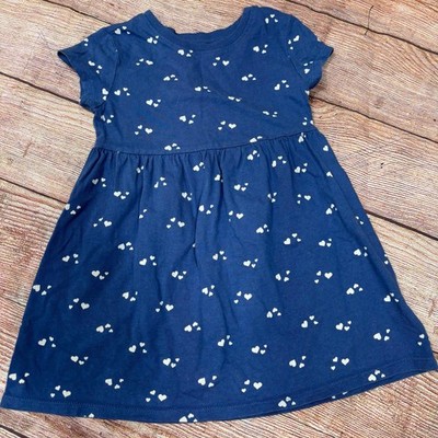 Old Navy 2T Girls Blue Heart Print Short Sleeve Dress