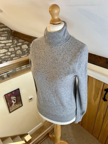 Autograph Marks And Spencer 100% Cashmere Roll Neck Jumper Grey Marl Size 8 BNWT - Picture 5 of 8