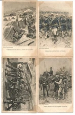 JAPANESE RUSSIAN WAR.4 Rare postcards.Japanese and Russian soldiers.