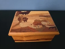 Mariorita Isola Di Capri Handmade  Inlaid Marquetry  Sea & Landscape  Box