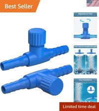 Compact Blue Air Flow Regulators for Aquariums - 10 Adjustable Valves Included
