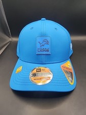 Detroit Lions 2025 New Era 39THIRTY Sideline Medium Blue Stretch Fit Hat NFL NWT