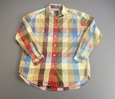 liz sport Vintage button shirt Plaid Women Warm Colors Sz Small Front Pockets