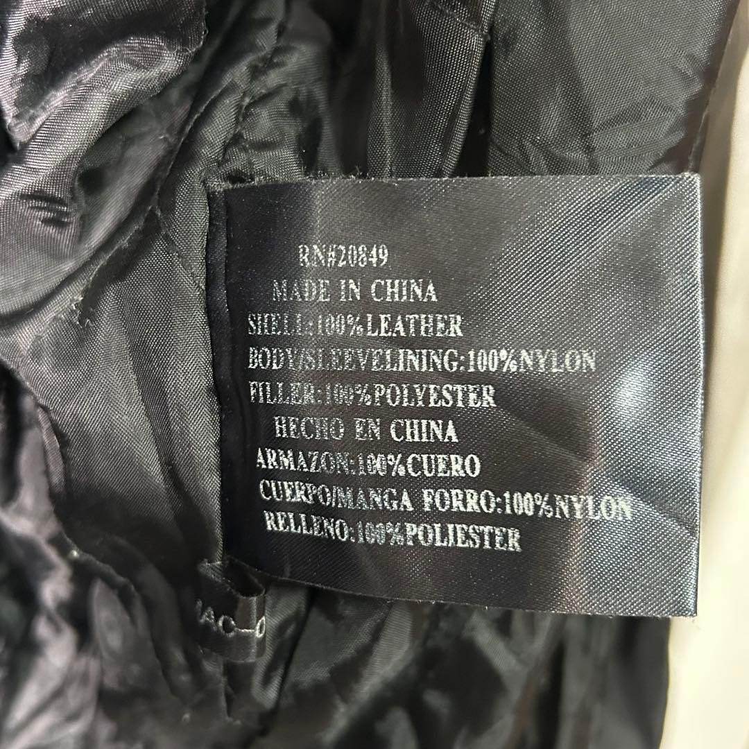 Genuine Leather Simple Jacket Dark Silhouette Bla… - image 7