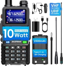 5RM Ham Radio 10W High Power, VHF/UHF, 8 Bands Long Range Two Way Radio Handheld