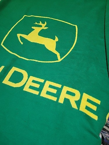 John Deere Throw Blanket by Biederlack Spellout 71 X 58 Large Size USA Cozy Soft - Picture 3 of 8