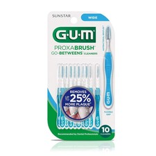 GUM Proxabrush Go-Betweens Interdental Brushes Wide Plaque Removal, 10 Count 1Pk