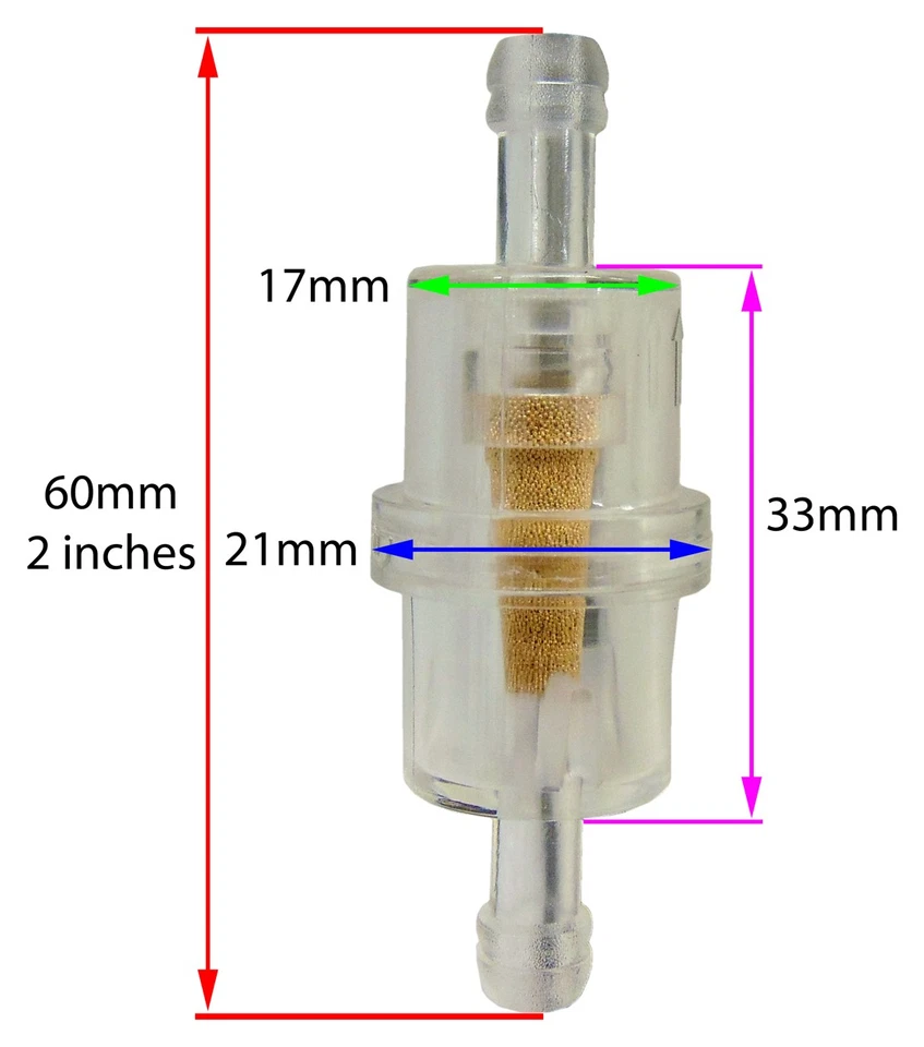 Emgo 1/4" Clear Fuel Filter fits Suzuki 1987 88 89 Quadrunner 300 LT300E LT 300E - Image 3 of 3