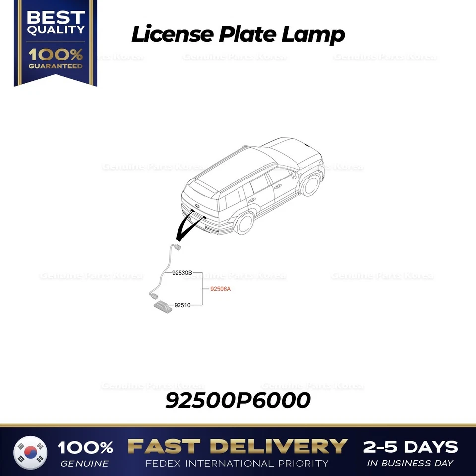 ⭐Genuine⭐ License Plate Lamp 92500P6000 for Hyundai Santa Fe - Image 2 of 2