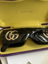 Gucci Rectangular-Frame 145mm Grey Lens Women's Sunglasses - Black