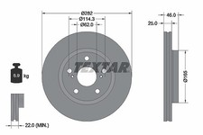 2x TEXTAR Bremsscheibe Vorderachse u.a. für SUZUKI, TOYOTA