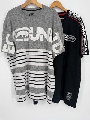 Lot of 2 Ecko Unltd Short Sleeve Gray Black Shirts Mens Size 2XL 3XL Y2K Retro