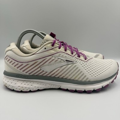 Brooks Ghost 12 White Purple Running Sneakers Shoes Women's Size 9.5 Athletic