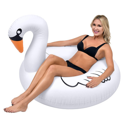 Gofloats Swan Party Tube Inflatable Raft Float In Style For Adults And Kids