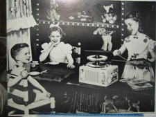 1960s Cardboard Store Display Sign Children 45rpm Record Player 13"x17"