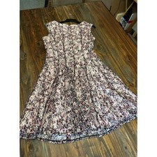 Danny & Nicole Floral Print Dress Sleeveless Fit & Flare Summer Dress Woman's 12