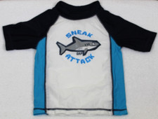 Baby Gap Rash Guard Swim Shirt Sneak Attack Shark Size 18-24 Months