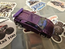 1991 Hot Wheels Blue/White Card #227 LAMBORGHINI DIABLO Purple w/Chrome 5 Spoke
