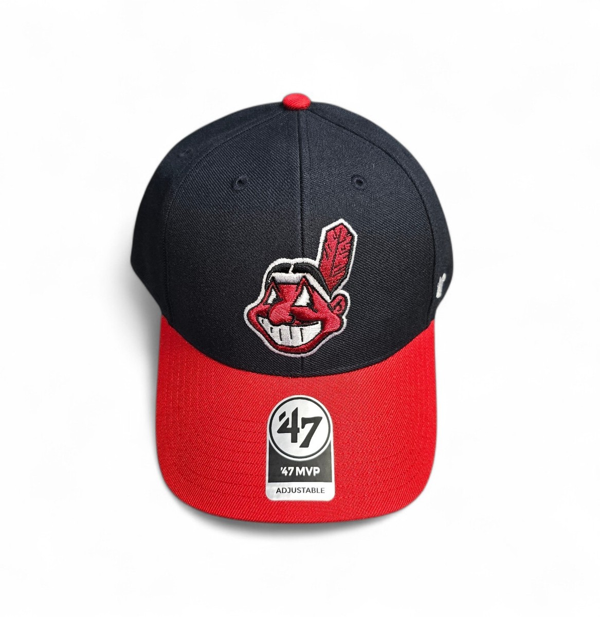 NEW Cleveland Indians Chief Wahoo 47 Brand Adjustable Hat Navy/Red