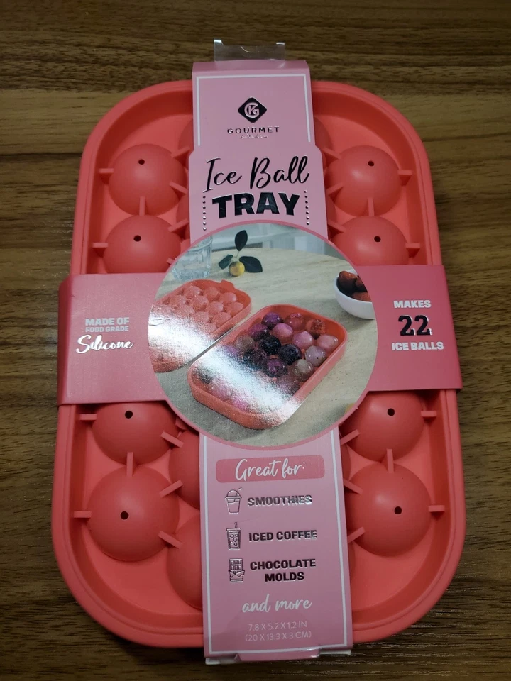 Pink Mini 22 Ice Ball Tray Mold Round Ice Cube Tray & Lid NEW! Gourmet Kitchen - Image 2 of 4
