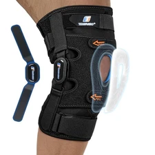 Hinged Knee Brace for Women & Men with Side Stabilizers and Patella Gel Pad XL