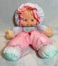 Fisher Price Puffalump Kids Blonde Girl Blue Eyes Pink Polka Dots Plush 12.5"