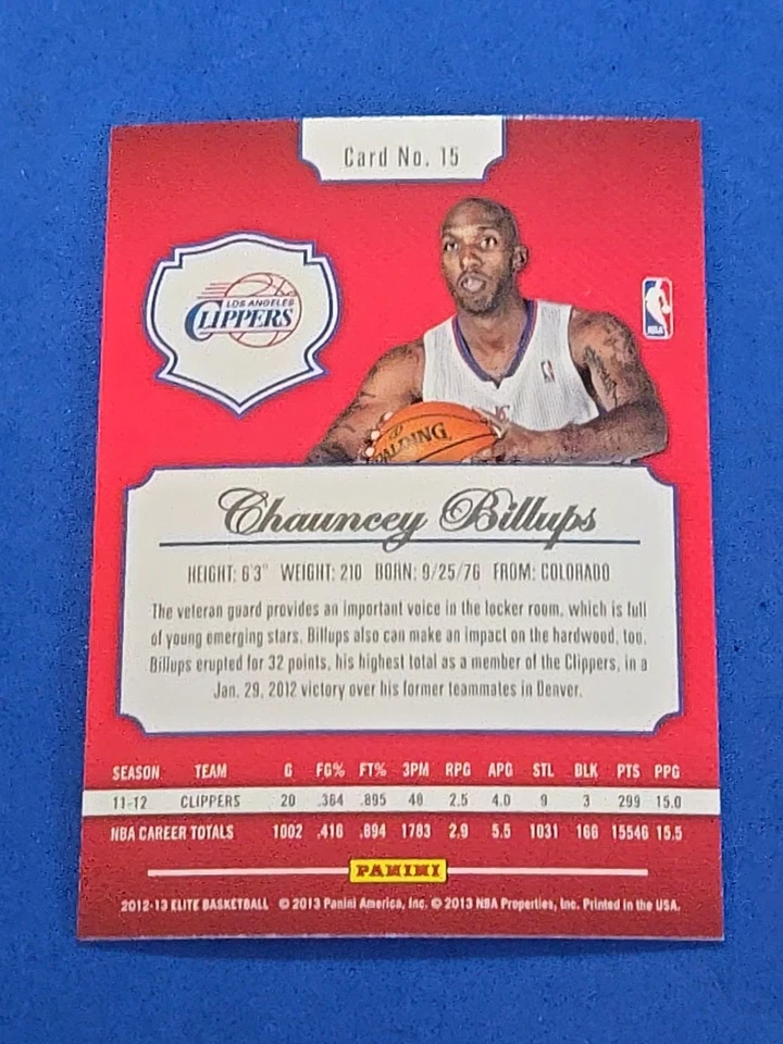 2012-13 Chauncey Billups Panini Elite #15 - Image 2 of 2
