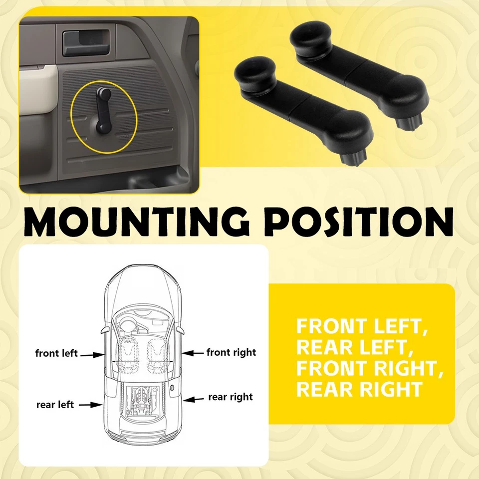 2x Manual Window Crank Handle Set For 1999-2016 Ford F250 F350 F450 Super Duty Foto 4 de 4