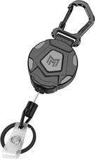 Retractable Keychain, Heavy Duty Carabiner Badge Holder, Tactical ID Badge Reel