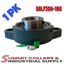 1-1/8" LIGHT DUTY 2 Bolt Flange Bearing, SBLF206-18G SBLF206 (1pk)