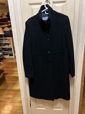 Black Wool Blend Tailored Flattering Coat Per...