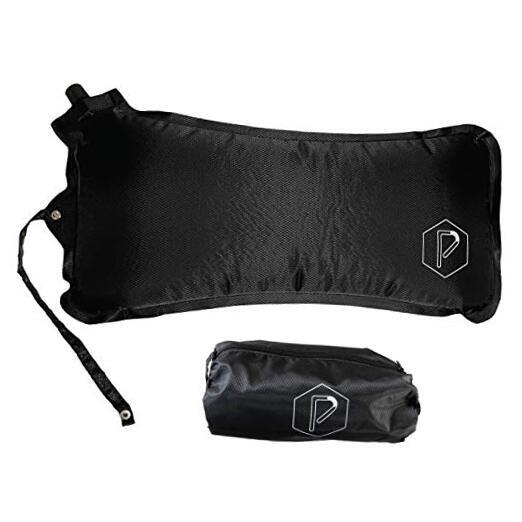 Self-Inflating Travel Lumbar Back Support Pillow for Airplanes, Car or Desk,