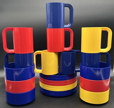 Heller Massimo Vignelli 22 Piece Set MCM Vintage Melamine Bowls Mugs Salad Plate