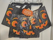 6 Pack Halloween Reusable Treat Bags Shopping totes Gift Bags 10"x11"x5.5"   