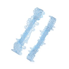 2PCS Wedding Garter Set Lace Garters Belt Bride Women Garter Gift Sky-Blue 