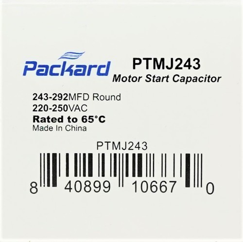 Packard PTMJ243 Motor Start Capacitor. 243-292 MFD UF / 220-250 VAC - Picture 4 of 4