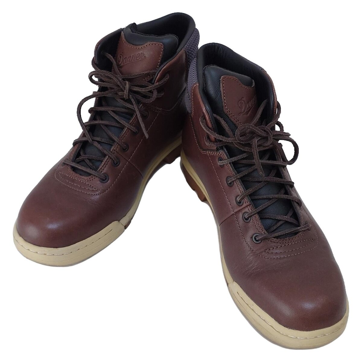 Danner Dark Brown Leather Lace Up Short Boots for Men Size US7.5