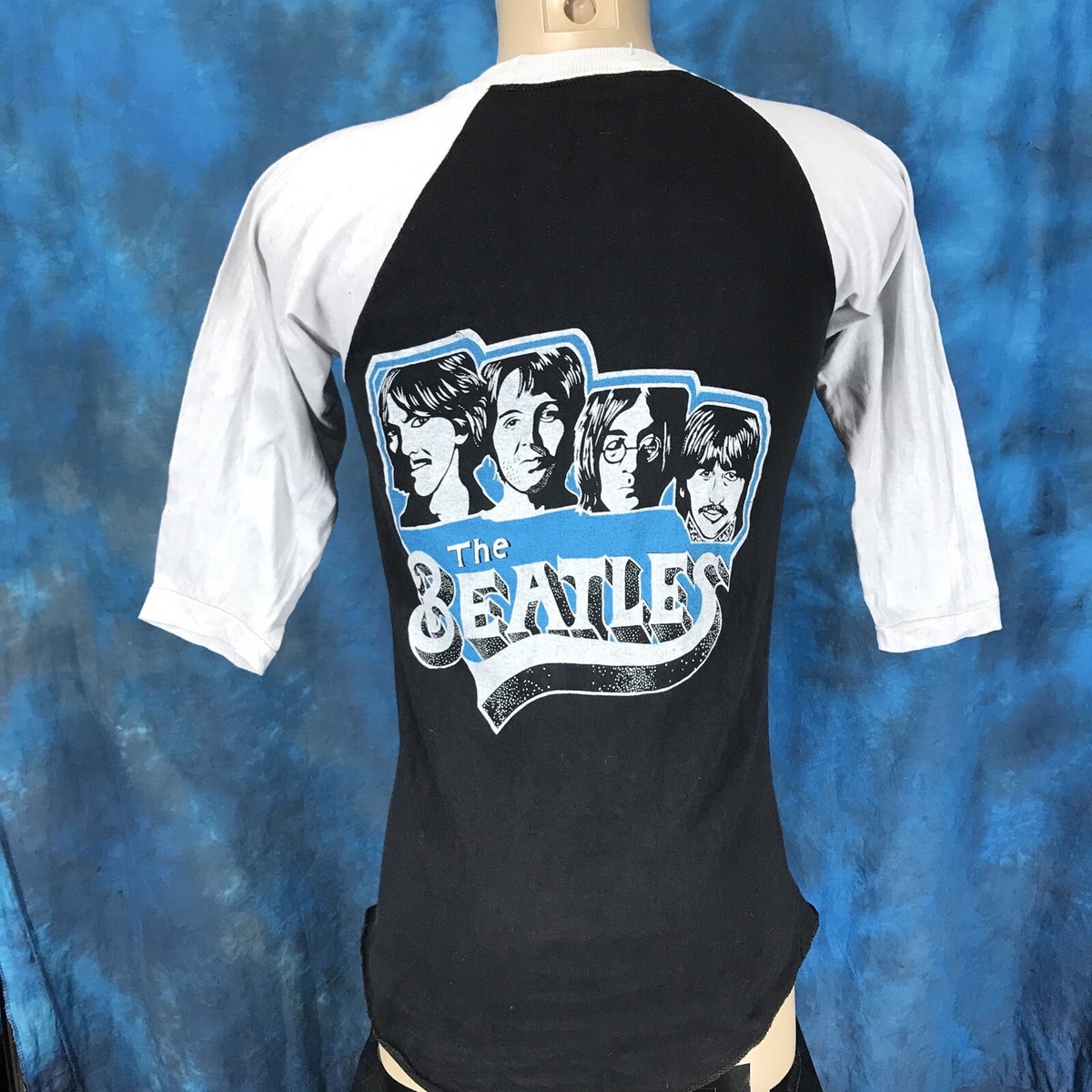 vintage 80s THE BEATLES FOREVER CONCERT JERSEY T-Shirt XS raglan 