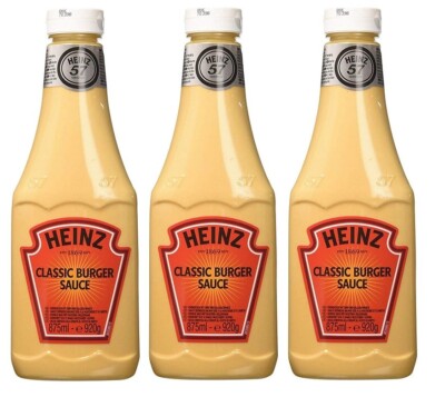 3x Heinz Salsa Classic Burger Sauce,Cremige Senfsauce mit Dill Geschmack,875ml