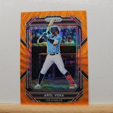 2023 Panini Prizm Baseball Arol Vera base ORANGE WAVE Prizm 22/50 card # 62