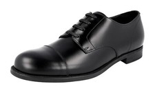 PRADA Leather Cap Toe Derby Dress Suit Shoes - Black - NEW - US 7.5 EU 40,5