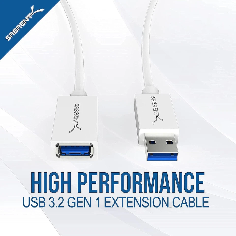 SABRENT 1.8M USB Extension Cable 3.0, USB A Male to Female-CB-306W - Image 2 of 4