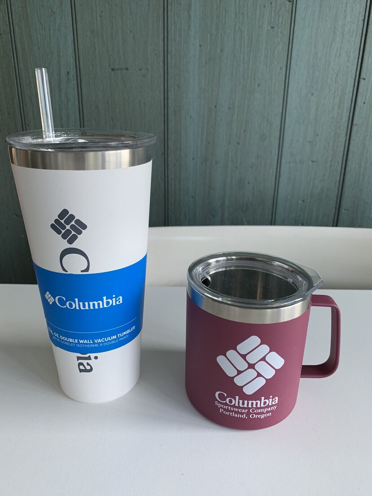 Columbia 12 fl oz Double-Wall Insulated Vacuum Cocktail Tumbler with Straw,  Black